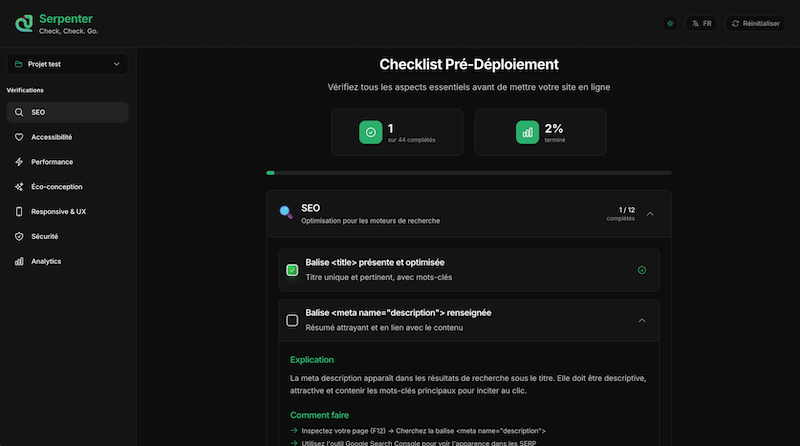 Serpenter : la checklist pré-déploiement
